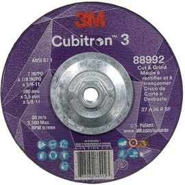 3M™ 7 3M™ 7" X 1/8" Cubitron™ 36+ Grit Precision Shaped Ceramic Type 27 Grinding And Cut-Off Wheel