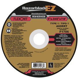 FlexOVit® 6 FlexOVit® 6" X .040" X 7/8" Razorblade® 60 Grit Aluminum Oxide Type 1 Cut-Off Wheel