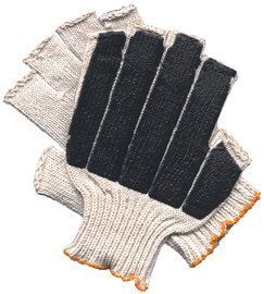 MCR Safety® Large Memphis 7 Gauge Black PVC Palm And Fingertip Coated Work Gloves With Cotton And Polyester Liner And Knit Wrist