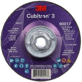 3M™ 5 3M™ 5" X 5/32" Cubitron™ 36+ Grit Precision Shaped Ceramic Type 27 Grinding And Cut-Off Wheel
