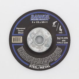RADNOR™ 5" X 1/8" X 5/8" - 11" Aluminum Oxide Depressed Center Type 27 Grinding And Cut-Off Wheel