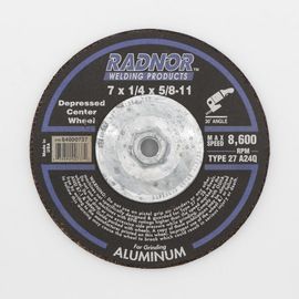 RADNOR™ 7" X 1/4" X 5/8" - 11" Aluminum Oxide Depressed Center Type 27 Grinding Wheel
