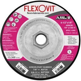 FlexOVit® 4.5 FlexOVit® 4.5" X 1/8" X 5/8" - 11" HIGH PERFORMANCE™ 30 Grit Aluminum Oxide Type 27 Cut-Off Wheel