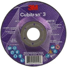3M™ 4.5" X 5/32" X .88" Cubitron™ 36+ Grit Precision Shaped Ceramic Type 27 Grinding And Cut-Off Wheel