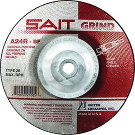United Abrasives 9 United Abrasives 9" X 1/4" X 5/8" - 11 SAIT Aluminum Oxide Type 28 Grinding Wheel