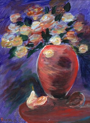 Print 11x17 - Still Life with Red Vase by Francis Li