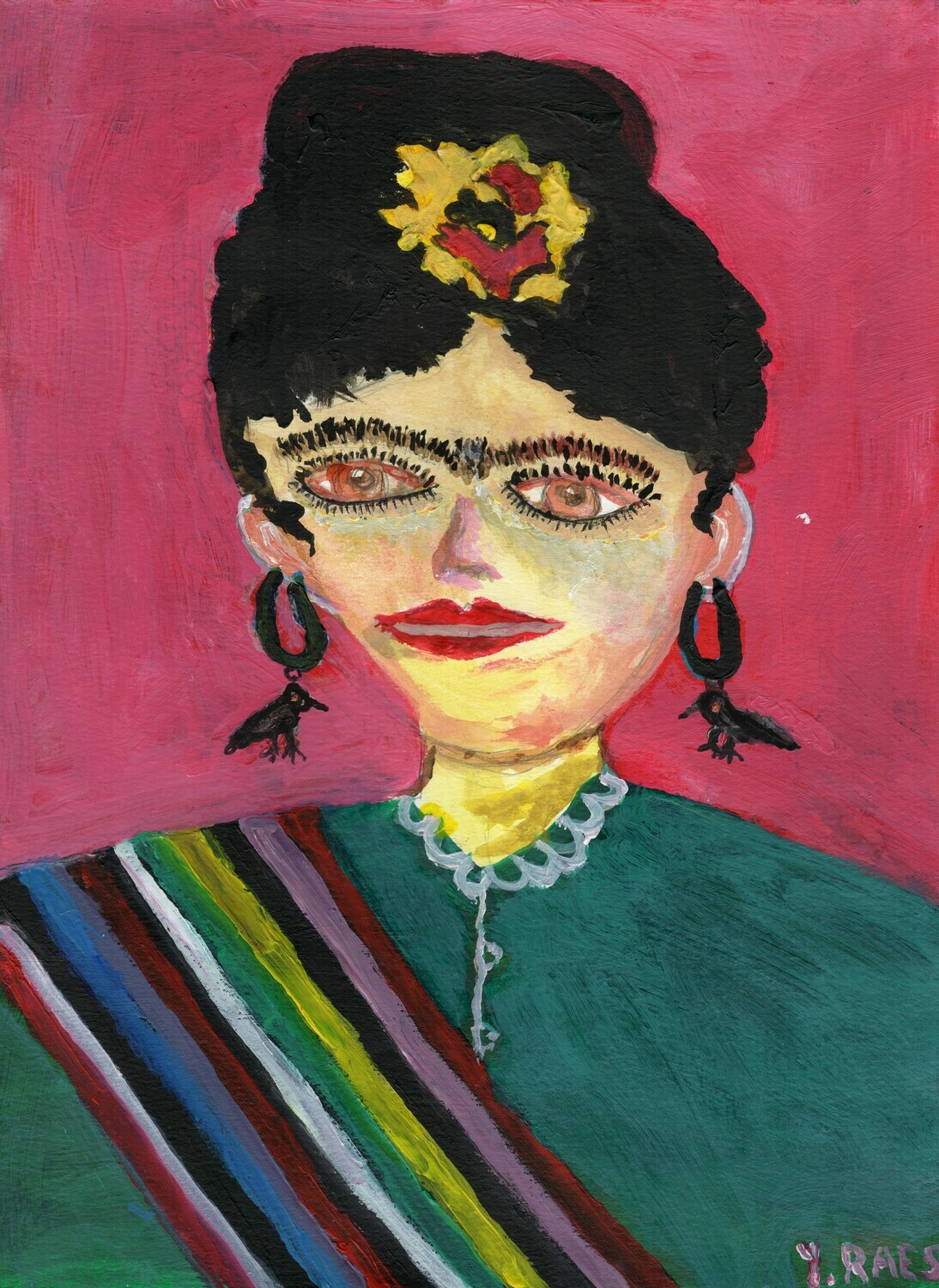 Art, Framed Original - Raes, Yolande - "Frida"