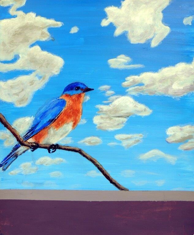 Art, Framed Original - Learned, Gloria - Bluebird