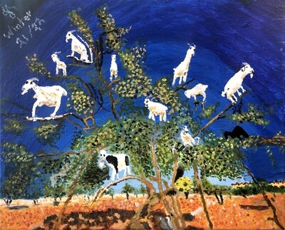 Print 11x17 - Goats in a Tree by Felipe Martinez