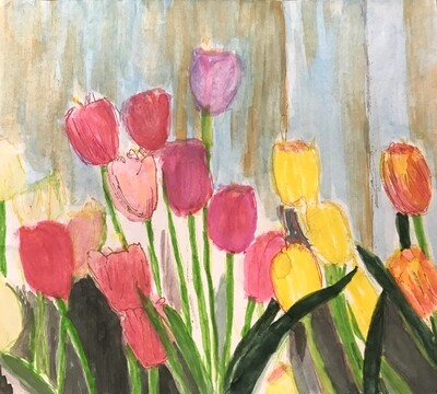 Art, Framed Print - Tulips by Yuzhen Lu