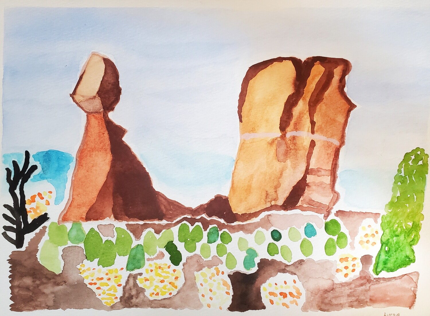 Print 11x17 - Desert Scene by Sr. Linda Hayward