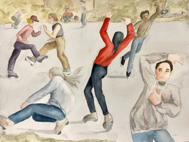 Art, Framed Print - Diblin, Joan - Skating in Golden Gate Park