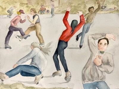 Art, Framed Print - Diblin, Joan - Skating in Golden Gate Park