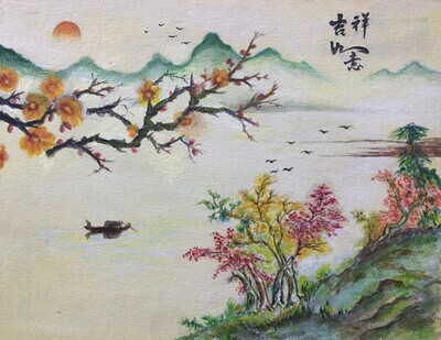 Art - Framed Original - Yong Kang, Pan - Village in Springtime
