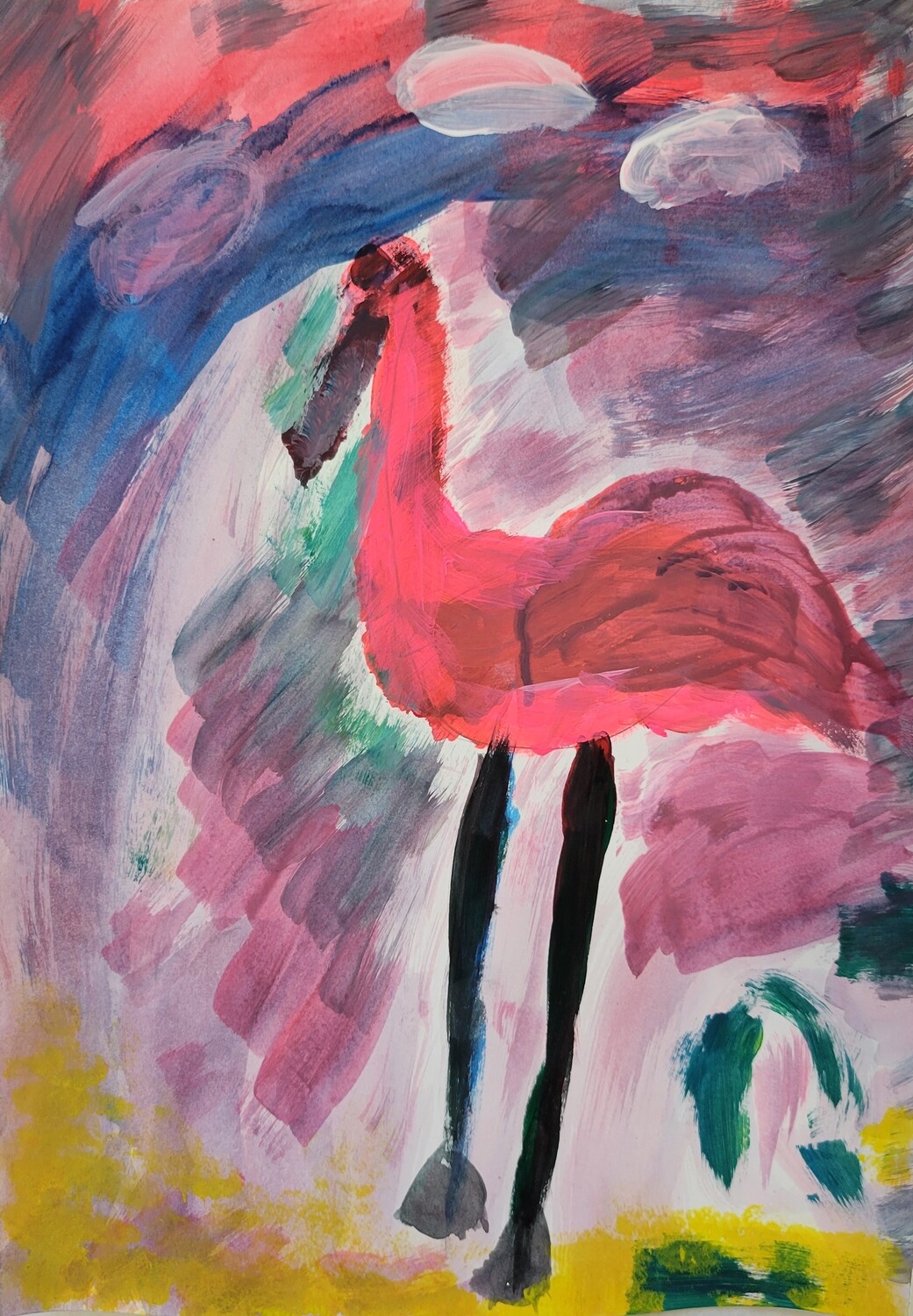 Art, Framed Print - Qing Xu - Flamingo
