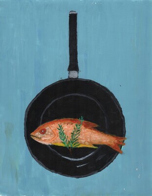 Art, Framed Original - Maria Trujillo - See Food