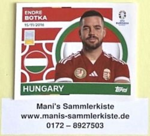Sammelbild Nr. HUN 9 - Endre Botka