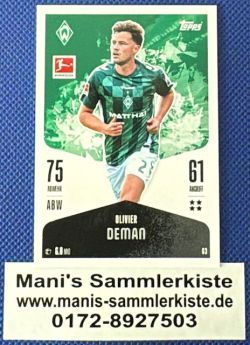 Sammelkarte Nr. 63 - Olivier Deman