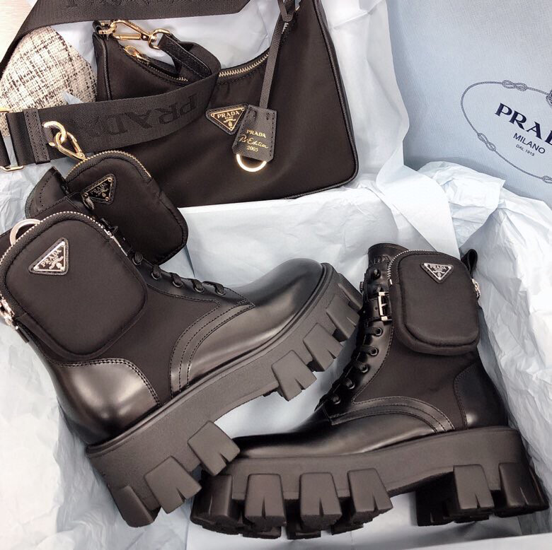 PRE ORDER 1:1 Prada Monolith Chunky Combat leather Boots - TALL Size 40 /8.5-9US