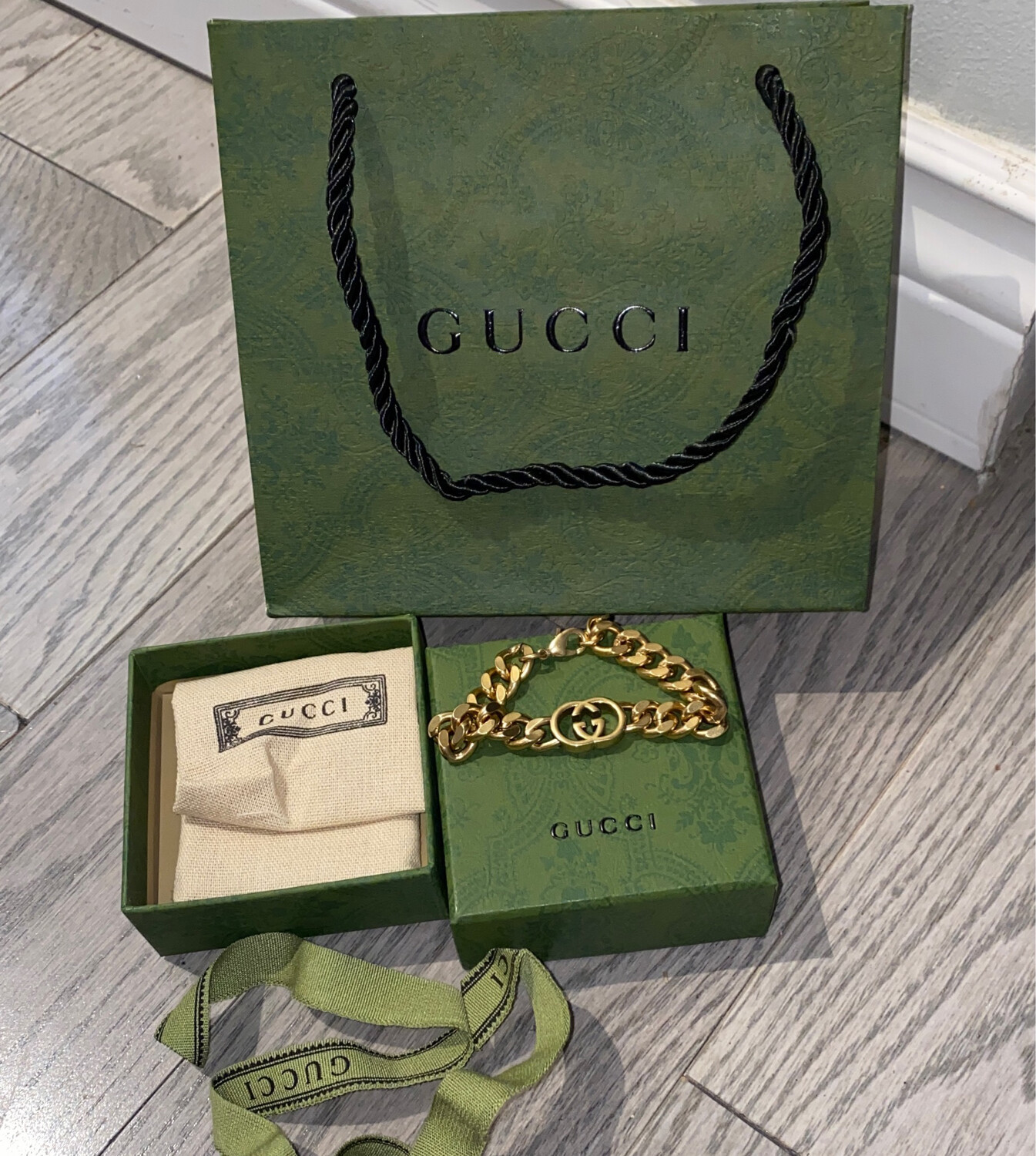 Gucci Interlocking GG Chain Bracelet