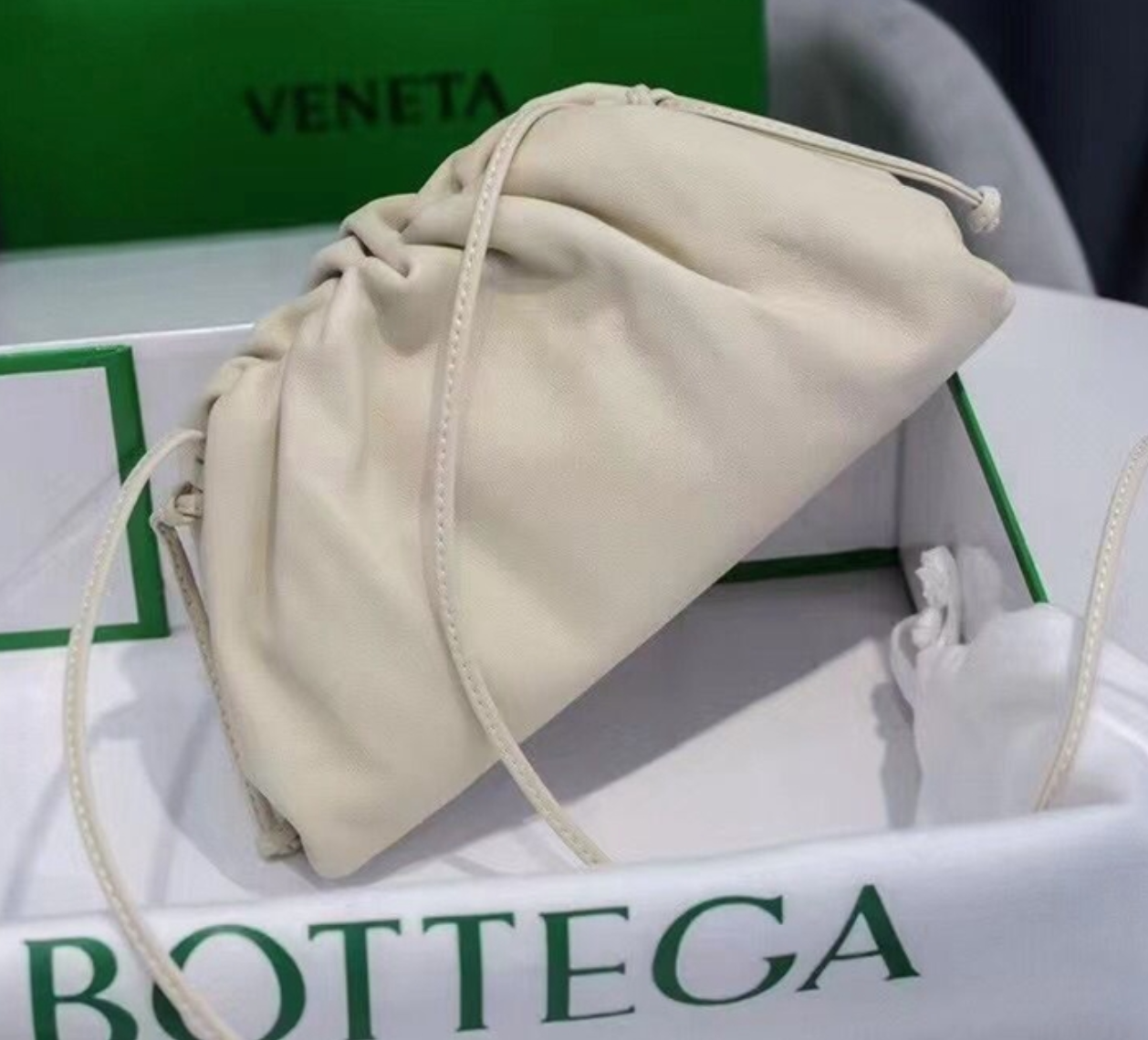 PRE ORDER 1:1 BV Bottega Vaneta The Mini Pouch Bag - Cream White