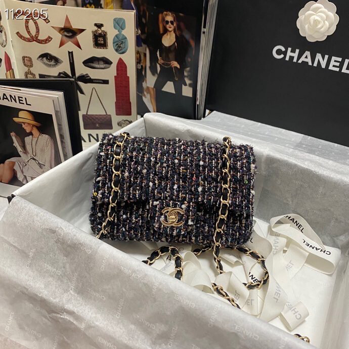 IN STOCK NOW 1:1 Chanel Classic Mini Flap Bag -Multicolor Glittered Tweed