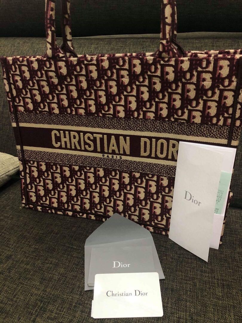PRE ORDER 1:1 Dior Oblique Book Tote -Medium Burgundy 36cm