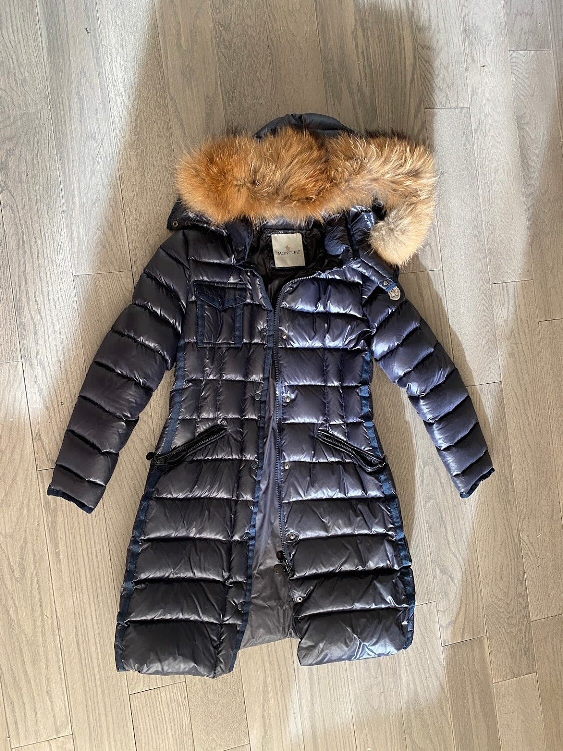 IN STOCK 1:1 Moncler Down Coat Jacket -Long Navy Size XS/S