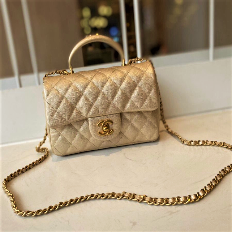 IN STOCK - 1:1 Chanel Quilted Mini Rectangular Flap - Lambskin Gold HW