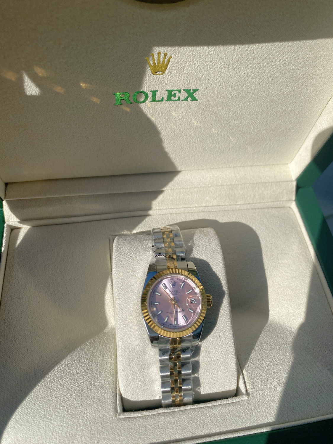 IN STOCK 1:1 Rolex Watch Datejust Pink Diamond Dial - Duo Tone Bracelet