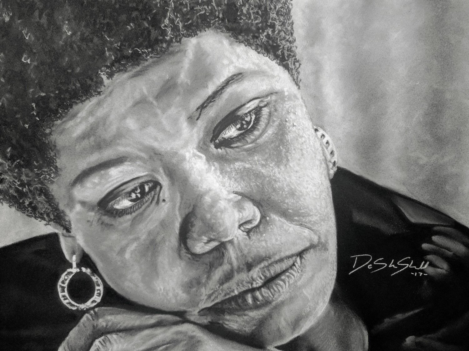 B&W - Maya Angelou