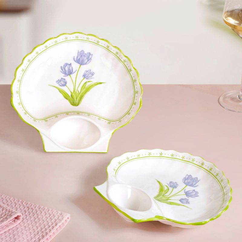 Tuscany Ceramic Section Plates Set Of 2