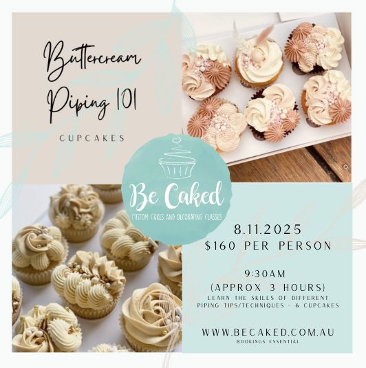Adult Piping Class - 101 Buttercream Cupcakes (Saturday 8th November 2025)