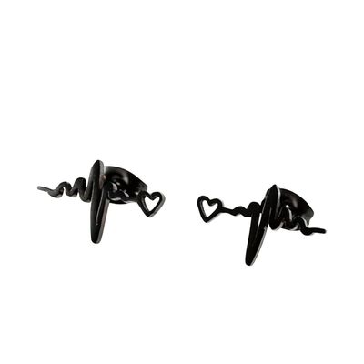 Boucles d’oreilles ECG noires