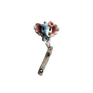 Pink Elephant Badge Holder