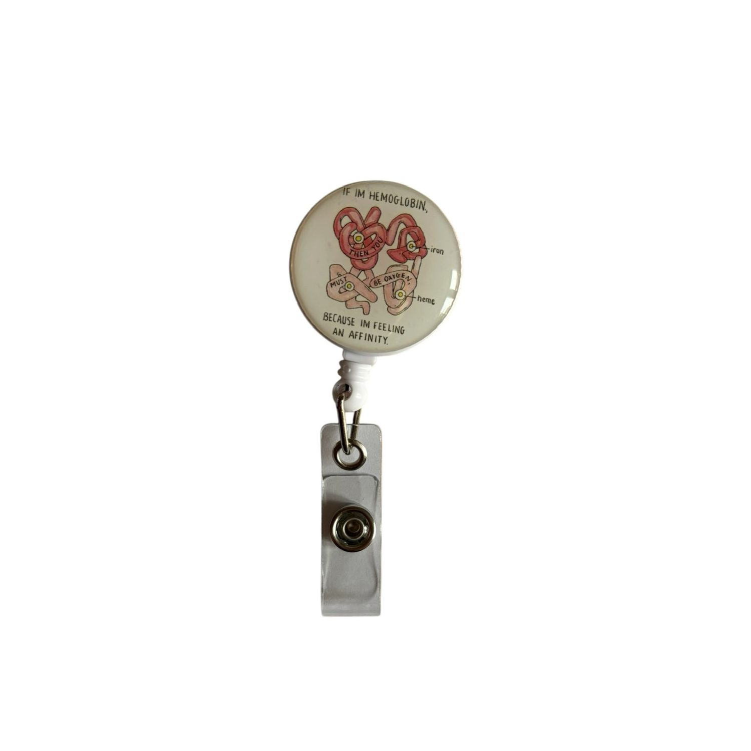 Blood molecule badge holder (hemoglobin)