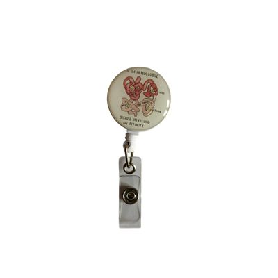 Blood molecule badge holder (hemoglobin)