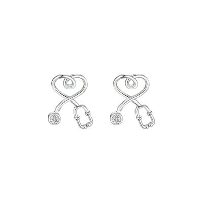Sterling Silver Stethoscope Healthcare Earrings