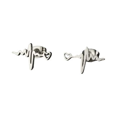 Boucles d’oreilles ECG argentées