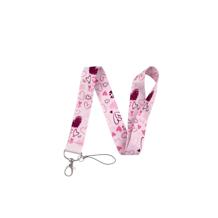 Pink Hearts Lanyard