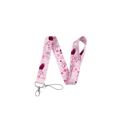 Pink Hearts Lanyard