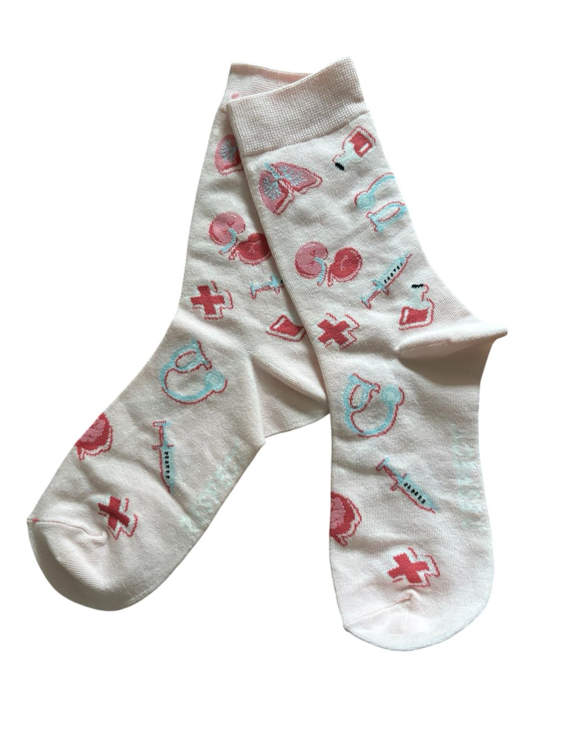 White Stethoscope Compression Socks
