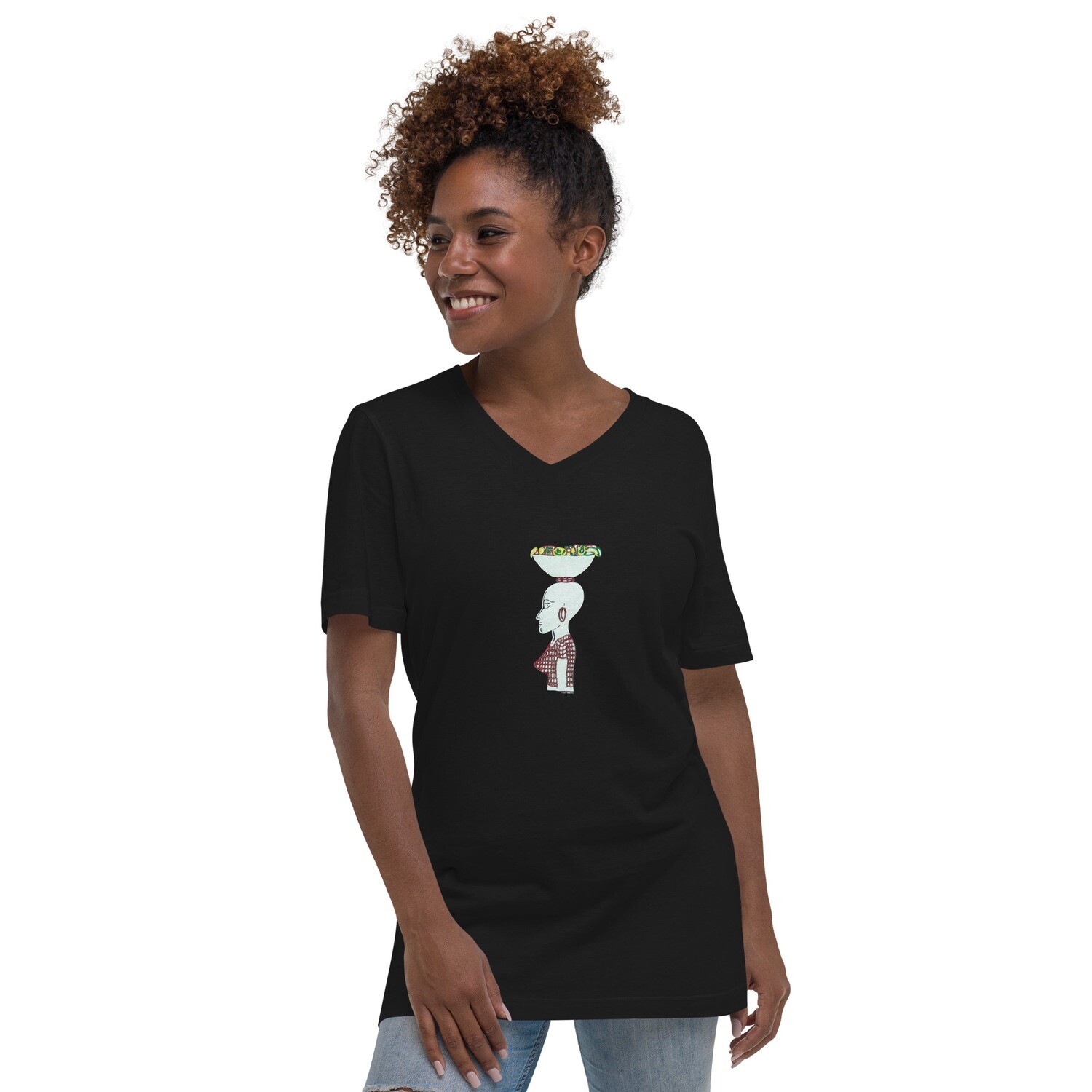 Market Woman Unisex Short Sleeve V-Neck T-Shirt
