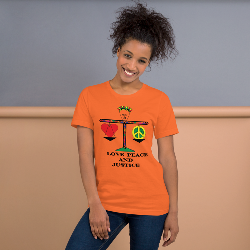 Love Peace & Justice Unisex t-shirt Love Peace & Justice Unisex t-shirt