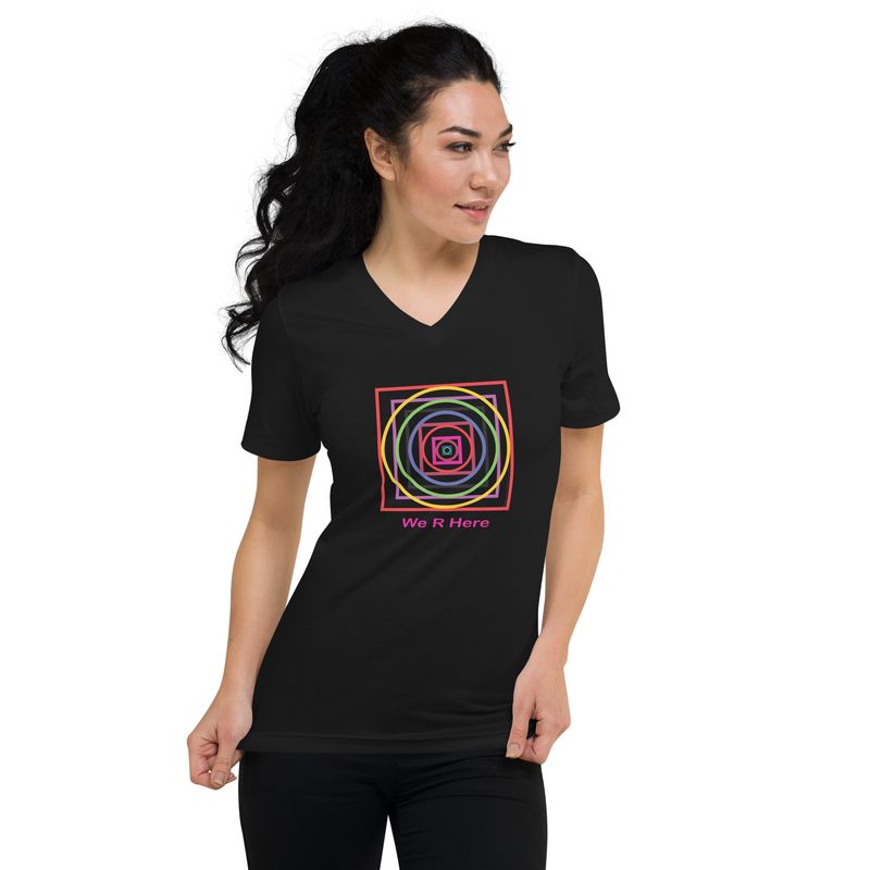 We R Here Unisex Pride V-Neck T-Shirt We R Here Unisex Pride V-Neck T-Shirt