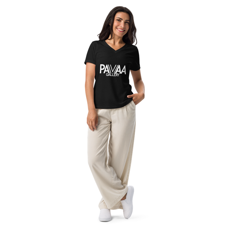 PAVAA Logo Women’s relaxed v-neck t-shirt