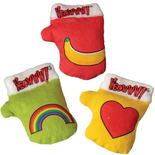 Yeowww Catnip 812402004377 Yeowww Holiday Catnip Kitten Mittens Cat Toy  Pack of 3