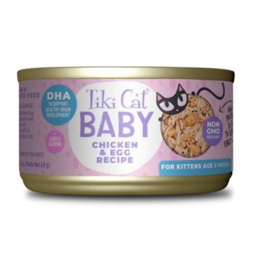Tiki Cat 2.4 oz Baby Chicken &amp; Egg Recipe Wet Kitten Food