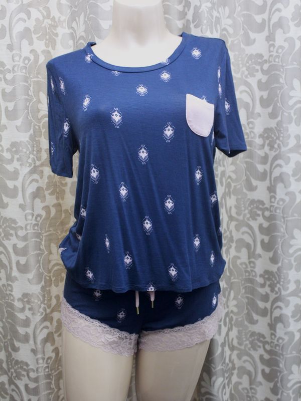 M Rayon Shortie Set / Night Geo