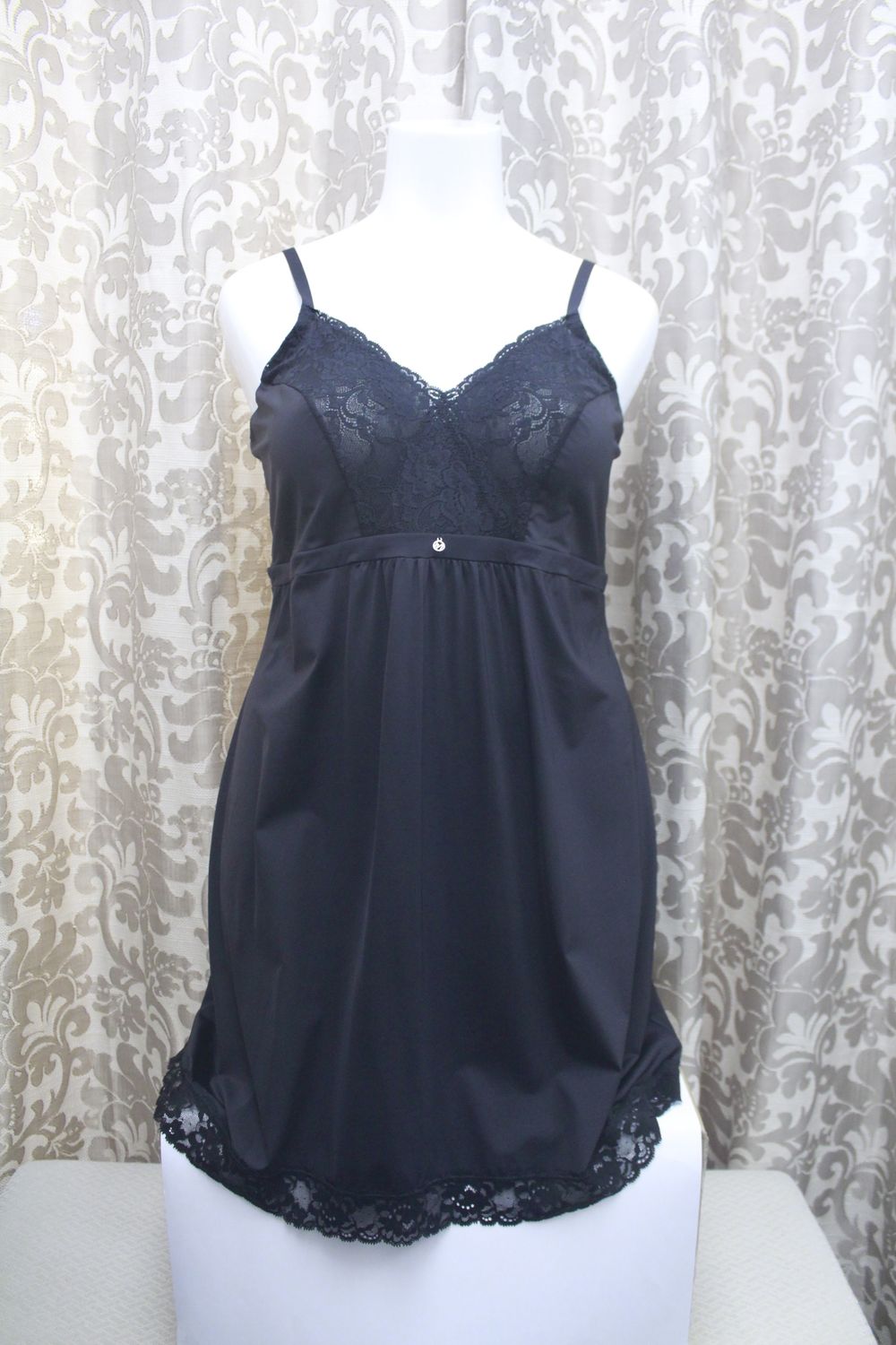 Bust Support Chemise, Colour: Black, Size: M